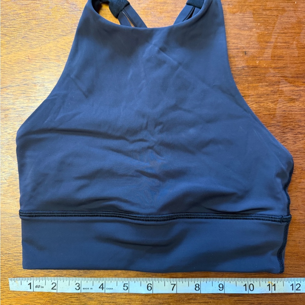 Lululemon long line Navy Blue High-Neck Sports Bra XS 0-2